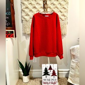 ☃️♥️Staccato New Red Cable knit sweatshirt small